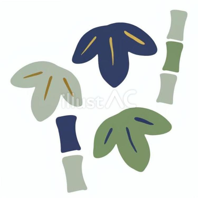 竹のあしらい 竹,葉,節のイラスト素材
