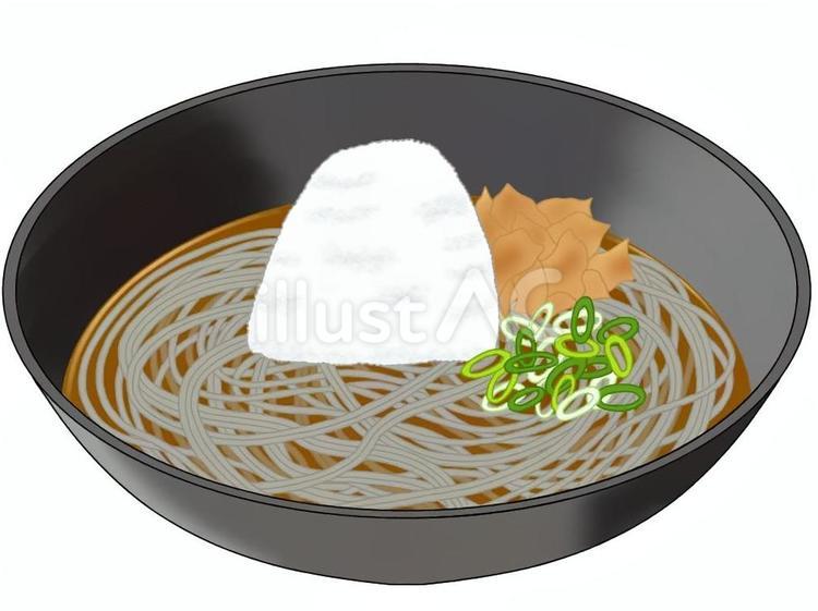 おろしそば そば,大根おろし,ネギのイラスト素材