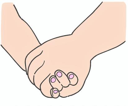 手を繋ぐ手描きイラスト3 手,繋ぐ,親子,カップル,恋人,手描き,挿絵,保育園,子どものイラスト素材