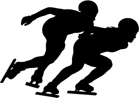 Illustration, speed skate, short track, skate, 