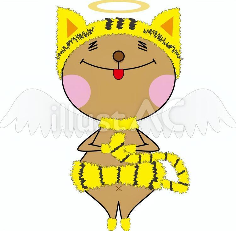 虎の威を借るくま天使 クマ,熊,くまのイラスト素材