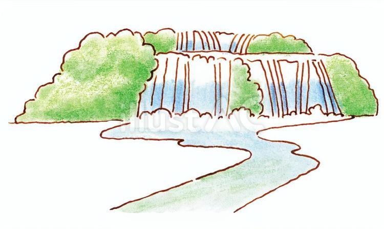 イグアスの滝 イグアス,イグアスの滝,激流のイラスト素材