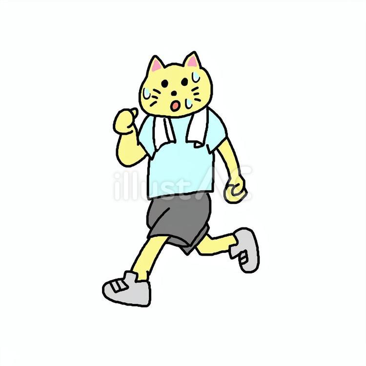 走るねこ ねこ,動物,キャラのイラスト素材