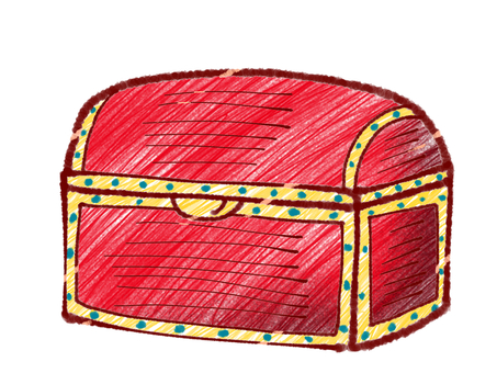 宝箱 宝箱,ゲーム,箱,木,赤,暖色系,シンプル,入れ物,手描きのイラスト素材