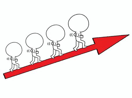 移動 矢印,大勢,シルエット,登る,移動,歩く,お知らせ用,宣伝用,pop調,手描きのイラスト素材
