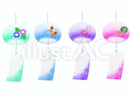 水彩風 風鈴4種セット