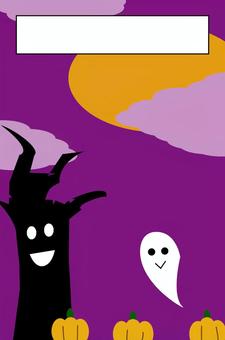 ハロウィン小説背景 ハロウィン小説背景 秋,10月,ハロウィン,イベント,小説,背景,満月,雲,木,植物のイラスト素材