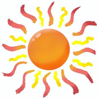 真夏の猛暑の太陽イラスト 猛暑,太陽,暑い,燃える,夏,真夏,危険,赤い,灼熱,メラメラのイラスト素材