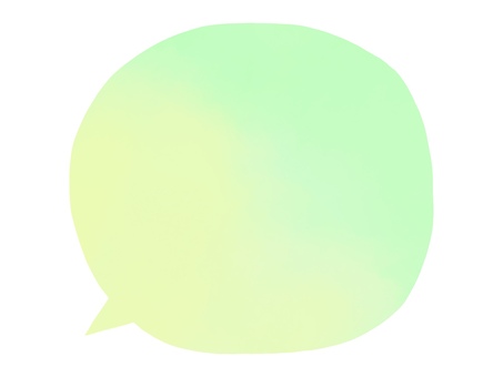 水彩の丸い吹き出し：黄緑 吹き出し,水彩,黄緑,黄色,枠,囲み,囲み枠,飾り枠,セリフ,フキダシのイラスト素材