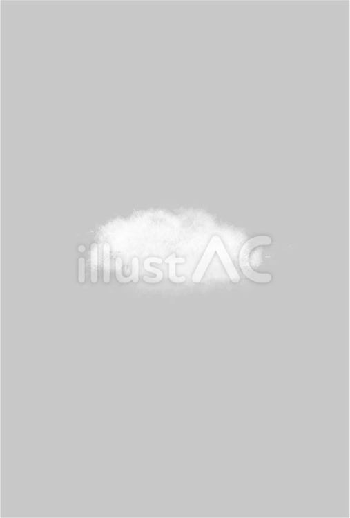 くものイラスト　2　グレー　透明背景 雲,空,手描きのイラスト素材