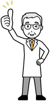 Elderly male doctor (yellow)-139-whole body, JPG, PNG and AI Elderly male doctor (yellow)-139-whole body, goo, grandfather, a doctor, JPG, PNG and AI