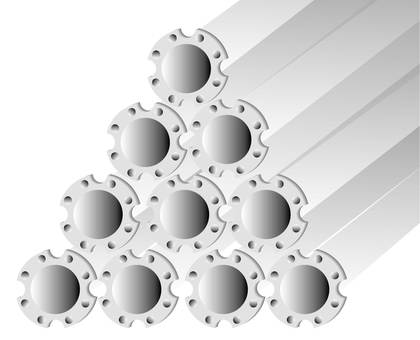 山積みの揚水管 井戸水用,消雪用,揚水管,複数本,保管のイラスト素材