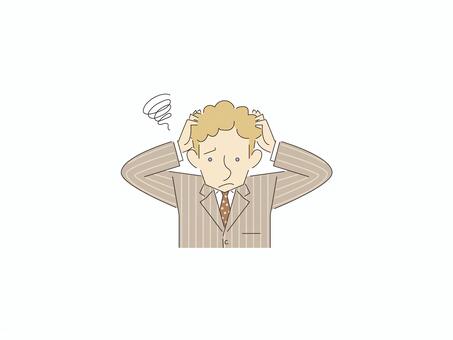 悩む外国人サラリーマン 悩む,カラー,考え,迷い,選択肢,外国人,サラリーマン,ビジネスマン,会社員,スーツのイラスト素材