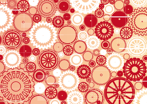 赤色の歯車とテクノロジーのイメージ素材 ビジネス,歯車,テクノロジー,グリッド,ライン,スタイリッシュ,赤色,背景のイラスト素材