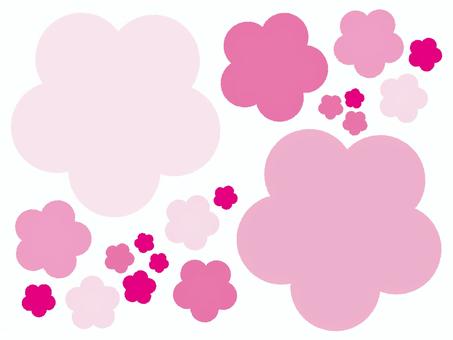 にじみ地紋フレームセット花文様_梅04 にじみ地紋フレームセット花文様_梅04 フレーム,飾り枠,囲み,花紋様,花,梅,梅紋様,縁起物,年賀状,和風のイラスト素材