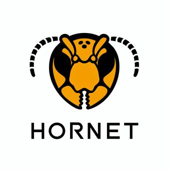 ホーネットロゴマーク-8 ホーネット,スズメバチ,生き物,毒,虫,顔,ロゴ,マーク,シンボル,シンプルのイラスト素材