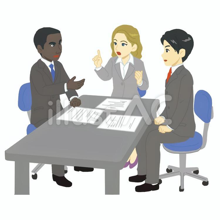 会議（グローバルな会社） 会議,ビジネス,スーツのイラスト素材