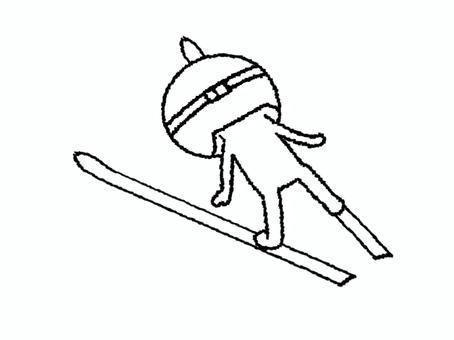 スキージャンプ シルエット,スキージャンプ,競技のイラスト素材