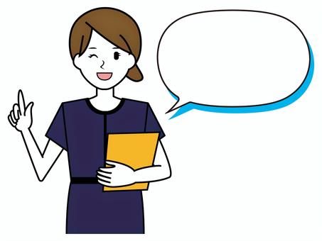 接客する女性のイラスト 女性,エステ,エステティシャン,接客,美容,人物,ふきだし,ネイルサロン,受付,医療のイラスト素材