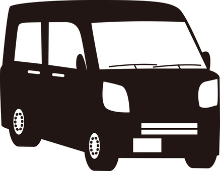 軽自動車　 軽自動車,ワゴン,ボックス,フロント,車体,ヘッドライト,シルエットのイラスト素材