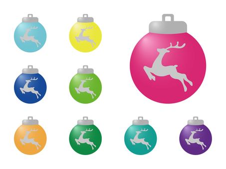 クリスマスオーナメントセット12 クリスマス,オーナメント,あしらい,パターン,かわいい,シンプル,飾り,デザイン,装飾,おしゃれのイラスト素材