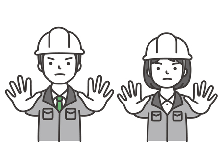 ストップ作業員 作業員,現場作業員,工事,止まれ,通行止め,立入禁止,立ち入り禁止,通行禁止,進入禁止,禁止のイラスト素材