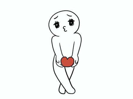 ハートを差し出す棒人間