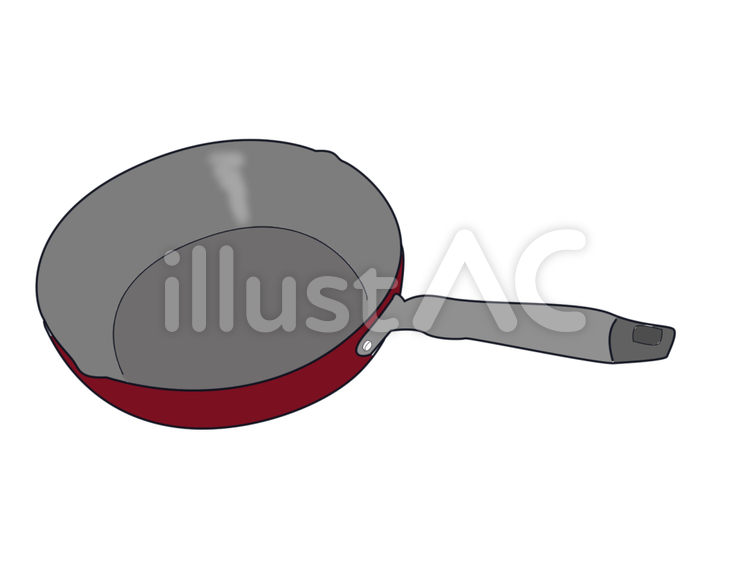 赤いフライパン フライパン,シンプル,調理器具のイラスト素材