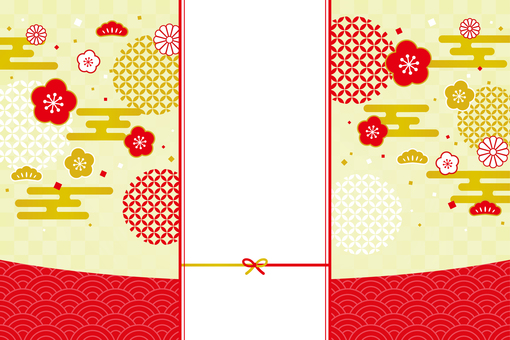 黄色メインのお正月背景イラスト チラシ,pop,ポスター,背景,広告,sns,web,おしゃれ,可愛い,アートのイラスト素材