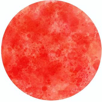 Illustration, red, circle, watercolor, 