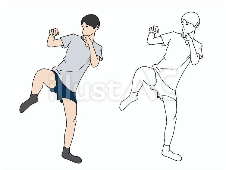 俺を倒してから行け 半袖,人,男性のイラスト素材