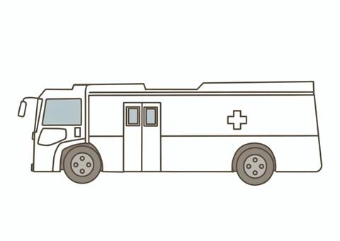 検診バスのイラスト 検診バス,健康診断,病院,医療,バス,車両,出張健診,移動検診,健康管理,診察車のイラスト素材