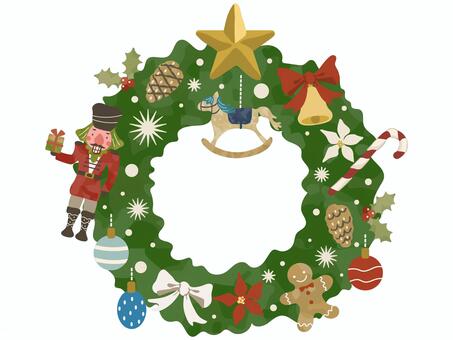 クリスマスリース クリスマス,リース,植物のイラスト素材