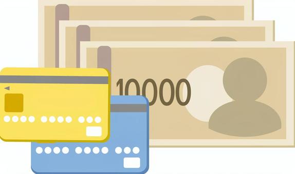 一万円札とキャッシュカード カード,万札,キャッシュカード,紙幣,資本,マネー,経済,ローン,借入,借金のイラスト素材