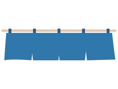 青い4巾のれん のれん,フレーム,見出し,看板,お店,和風,販促,商店,営業中,入口のイラスト素材