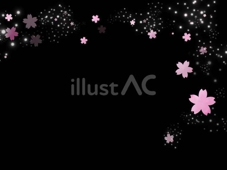 桜とキラキラ　青みピンク 桜,キラキラ,光るのイラスト素材