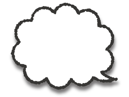 クレヨンのもくもく吹き出し　影付　黒 吹き出し,ふきだし,フレーム,枠,もくもく,もこもこ,雲,タイトル,セリフ,会話のイラスト素材