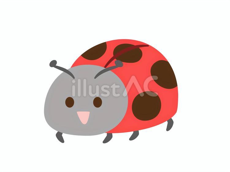 虫_てんとうむし_主線なし 虫,テントウムシ,ナナホシテントウのイラスト素材