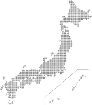 Japan map dot monochrome, japan, map, map, JPG and PNG