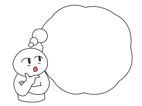 何かを考える人 考え,思考,構想,妄想,想像,物思い,考え事,人物,フレームのイラスト素材