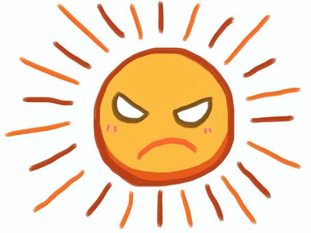 Illustration, sun, anger, hot, 