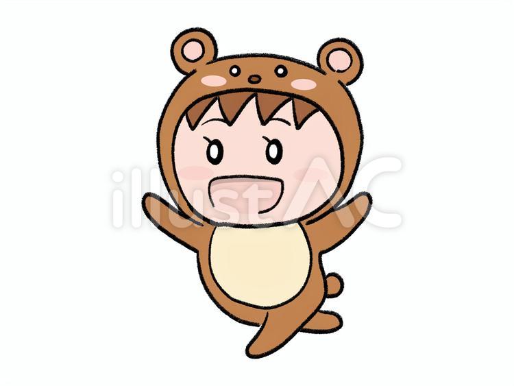クマの着ぐるみを着た男の子 くま,男の子,男子のイラスト素材