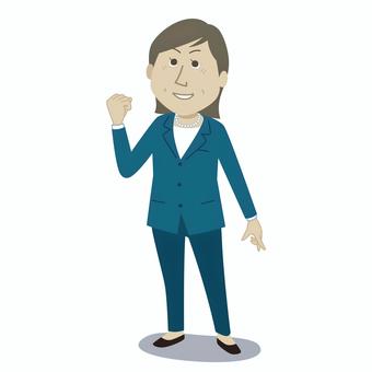 女性のリーダー_輪郭なし 女性,総理,大臣,総裁,リーダー,上司,経営者,政治家,指導者,スーツのイラスト素材