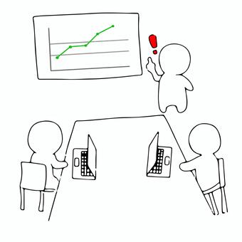 会議（上向き） グラフ,折れ線,上げ幅,値上がり,プラス,日経,平均,乱高下,成績,長期金利のイラスト素材