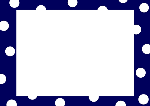 ドットフレーム① フレーム,水玉,ドット,青,紺色,ネイビー,かわいい,枠,装飾,飾りのイラスト素材