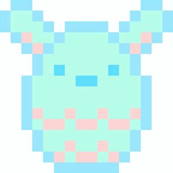 ドット絵のイースターエッグ(ブルー) イースター,イースターエッグ,うさぎ,たまご,ドット絵,ピクセルアート,16bit,カラフル,パステル,かわいいのイラスト素材