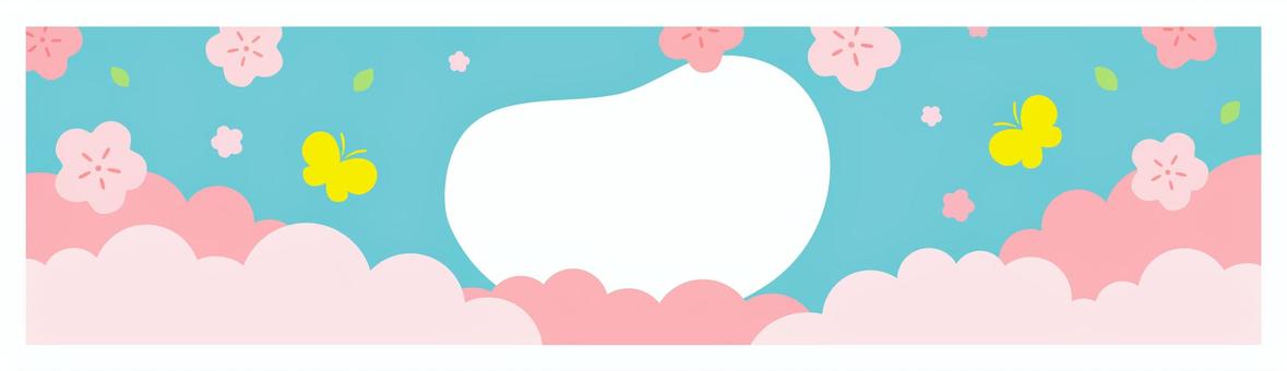 桜の花の春のバナー背景03 桜,春,花,背景,フレーム,さくら,枠,飾り枠,花びら,おしゃれのイラスト素材