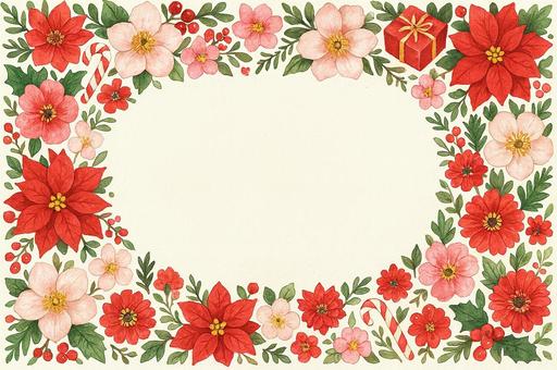 花いっぱいのクリスマス枠