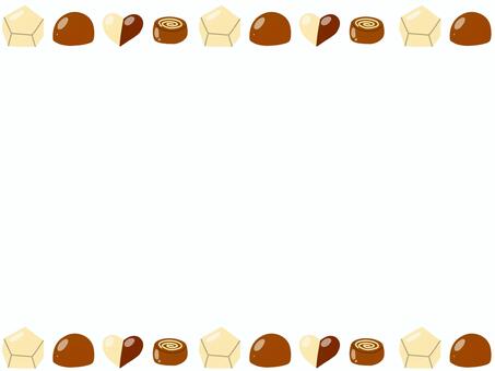 バレンタインチョコのフレーム フレーム,バレンタインデー,イベント,行事,冬,2月,チョコレート,甘い,食べ物,ホワイトチョコレートのイラスト素材