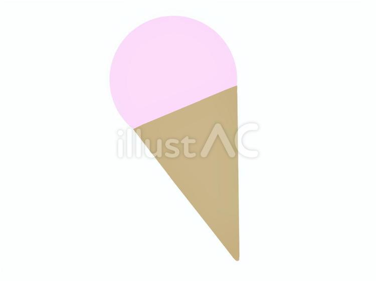 アイスクリーム　いちご　主線なし 溶けた,いちご,食べ物のイラスト素材